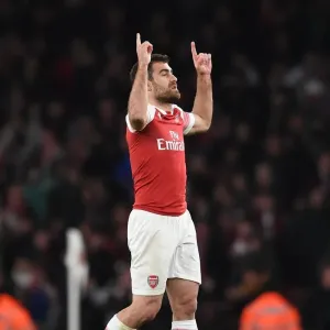 Print of Sokratis in Arsenal kit