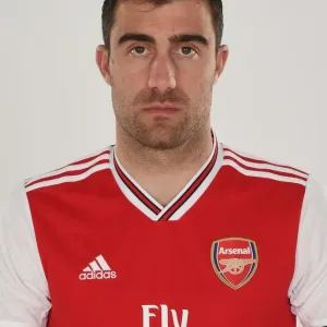 Sokratis of Arsenal. Arsenal Training Ground