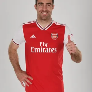 Sokratis of Arsenal. Arsenal Training Ground