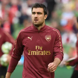 Sokratis of Arsenal: Pre-Season Readiness at Arsenal v Chelsea, 2018 (Dublin) Sokratis of Arsenal: Pre-Season Readiness at Arsenal v Chelsea, 2018 (Dublin)