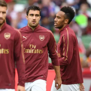 Sokratis of Arsenal: Pre-Season Showdown Against Chelsea, 2018 (Arsenal v Chelsea Friendly, Dublin) Sokratis of Arsenal: Pre-Season Showdown Against Chelsea, 2018 (Arsenal v Chelsea Friendly, Dublin)