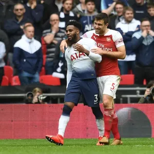 Sokratis and Danny Rose Embrace Amidst Premier League Rivalry: Tottenham vs. Arsenal
