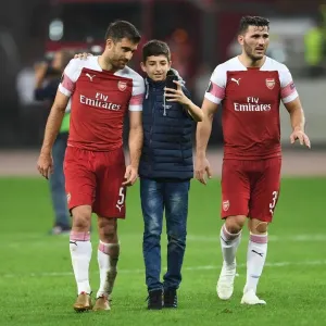 Sokratis Poses with Fans after Qarabag vs. Arsenal Europa League Match Sokratis Poses with Fans after Qarabag vs. Arsenal Europa League Match