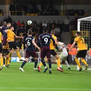 Sokratis Scores the Decisive Goal: Wolverhampton Wanderers vs. Arsenal FC, Premier League 2018-19 Sokratis Scores the Decisive Goal: Wolverhampton Wanderers vs. Arsenal FC, Premier League 2018-19