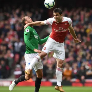 Sokratis vs Murray: Intense Heading Battle at Arsenal vs Brighton Premier League Match Sokratis vs Murray: Intense Heading Battle at Arsenal vs Brighton Premier League Match