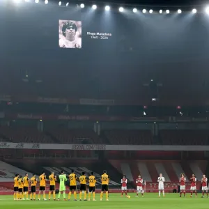 Solemn Tribute: Arsenal vs. Wolverhampton Wanderers - A Empty Emirates Stadium Honors Diego Maradona, Premier League 2020-21 Solemn Tribute: Arsenal vs. Wolverhampton Wanderers - A Empty Emirates Stadium Honors Diego Maradona, Premier League 2020-21