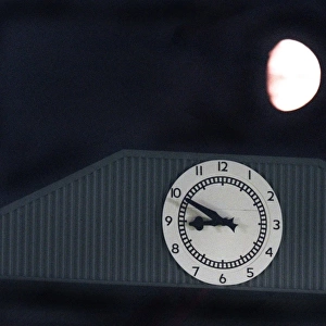 The South Stand Clock and the Moon. Arsenal 3: 0 Blackburn Rovers