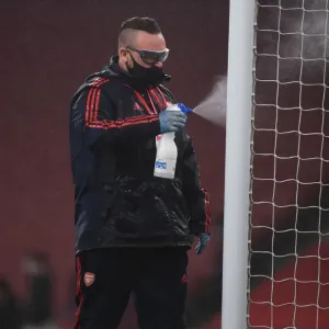 Sprayed Goalposts: Arsenal vs Leicester, Premier League 2019-2020, Emirates Stadium