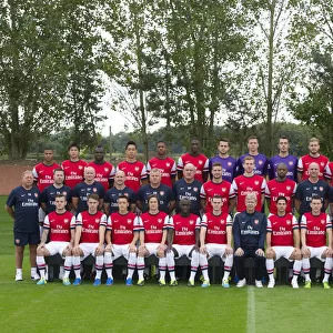 ST ALBANS, ENGLAND - SEPTEMBER 20: Arsenal Squad 2013 / 14: Back row (l-r): Serge Gnabry