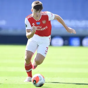 Empty Stadium: Kieran Tierney of Arsenal at Brighton's American Express Community Stadium, Premier League 2019-2020