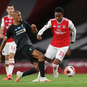 Empty Stadium Showdown: Willock vs. Fabinho - Arsenal vs. Liverpool, Premier League 2019-2020 Empty Stadium Showdown: Willock vs. Fabinho - Arsenal vs. Liverpool, Premier League 2019-2020