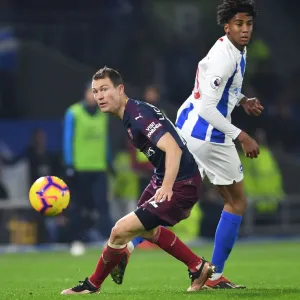Stephan Lichtsteiner Clashes with Bernardo: Brighton vs. Arsenal, Premier League 2018-19 Stephan Lichtsteiner Clashes with Bernardo: Brighton vs. Arsenal, Premier League 2018-19