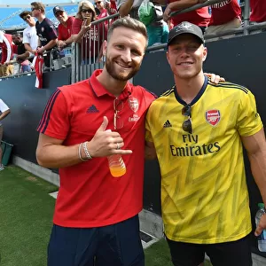 Surprise Encounter: Christian McCaffrey Meets Arsenal's Shkodran Mustafi at 2019 International Champions Cup in Charlotte