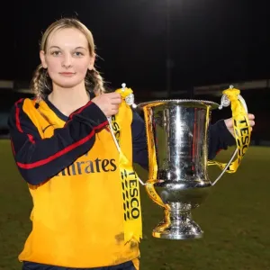 Print of Suzanne Grant with the League Cup Trophy Print of Suzanne Grant with the League Cup Trophy