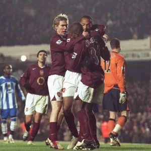 Thierry Henry Celebrates Goal with Kerrea Gilbert and Alex Hleb Print Thierry Henry Celebrates Goal with Kerrea Gilbert and Alex Hleb Print