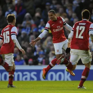 Theo Walcott, Aaron Ramsey, and Olivier Giroud Celebrate Goals in Arsenal's FA Cup Victory over Brighton & Hove Albion