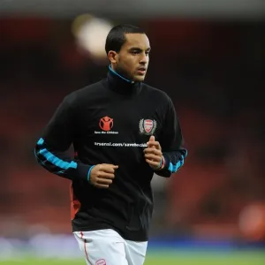 Theo Walcott of Arsenal before the Barclays Premier League match between Arsenal Theo Walcott of Arsenal before the Barclays Premier League match between Arsenal