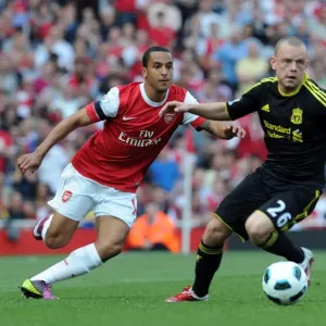 Theo Walcott (Arsenal) Jay Spearing (Liverpool). Arsenal 1: 1 Liverpool