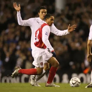 Theo Walcott (Arsenal) Jermaine Jenas and Michael Dawson (Tottenham) Theo Walcott (Arsenal) Jermaine Jenas and Michael Dawson (Tottenham)