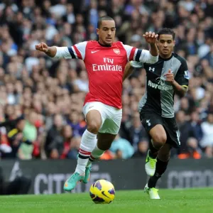 Theo Walcott (Arsenal) Kyle Naughton (Tottenham). Arsenal 5: 2 Tottenham Hotspur Theo Walcott (Arsenal) Kyle Naughton (Tottenham). Arsenal 5: 2 Tottenham Hotspur