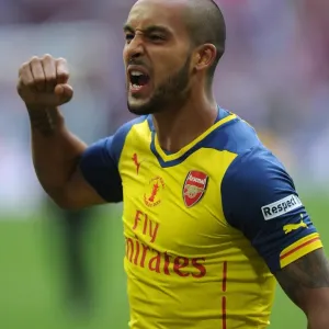 Theo Walcott (Arsenal) after the match. Arsenal 4: 0 Aston Villa. FA Cup Final. Wembley Stadium Theo Walcott (Arsenal) after the match. Arsenal 4: 0 Aston Villa. FA Cup Final. Wembley Stadium