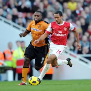 Theo Walcott (Arsenal) Sylvan Ebanks-Blake (Wolves). Arsenal 2: 0 Wolverhampton Wanderers
