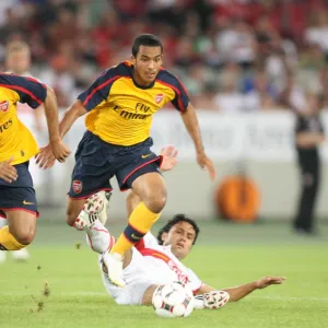 Theo Walcott and Carlos Vela (Arsenal) Tasci (Stuttgart)