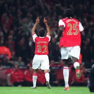 Theo Walcott celebrates scoring his 1st goal Arsenals 3rd Theo Walcott celebrates scoring his 1st goal Arsenals 3rd