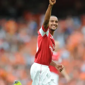 Theo Walcott celebrates scoring the 5th Arsenal goal. Arsenal 6: 0 Blackpool