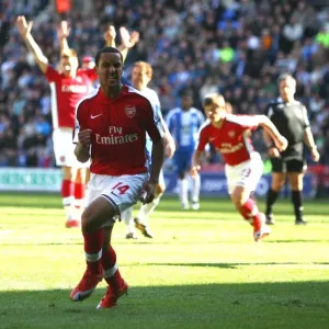 Theo Walcott celebrates scoring Arsenals 1st goal Theo Walcott celebrates scoring Arsenals 1st goal