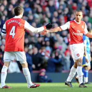 Theo Walcott and Cesc Fabregas (Arsenal). Arsenal 1: 1 Leeds United, FA Cup 3rd Round