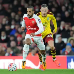 Theo Walcott in FA Cup Action: Arsenal vs Burnley at Emirates Stadium