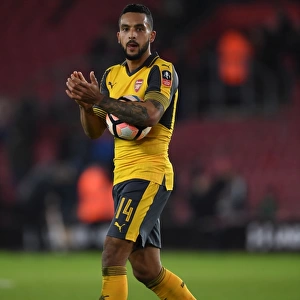 Theo Walcott with the FA Cup Matchball: Southampton vs. Arsenal, Emirates FA Cup Fourth Round