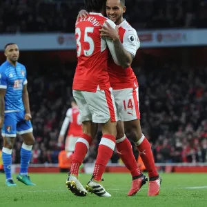 Theo Walcott and Mohamed Elneny: Celebrating Arsenal's Goals Against AFC Bournemouth (2016/17)