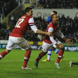 Theo Walcott and Olivier Giroud Celebrate Arsenal's Six Goals Against Reading (Capital One Cup 2012-13)