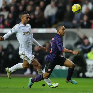 Theo Walcott Outpaces Kyle Bartley in FA Cup Clash: Swansea vs Arsenal (2012-13) Theo Walcott Outpaces Kyle Bartley in FA Cup Clash: Swansea vs Arsenal (2012-13)