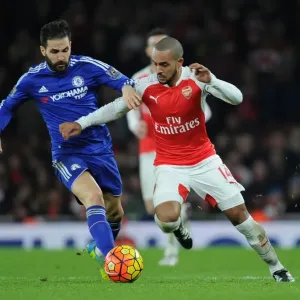 Theo Walcott Outsmarts Cesc Fabregas: Arsenal vs. Chelsea, Premier League 2015-16 Theo Walcott Outsmarts Cesc Fabregas: Arsenal vs. Chelsea, Premier League 2015-16