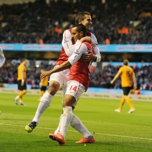 Theo Walcott and Robin van Persie Celebrate Goals: Wolverhampton Wanderers vs. Arsenal, Premier League 2011-12 Theo Walcott and Robin van Persie Celebrate Goals: Wolverhampton Wanderers vs. Arsenal, Premier League 2011-12