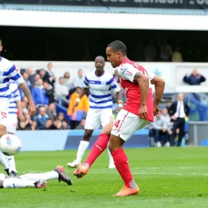 Theo Walcott Scores Dramatic Goal Past Clint Hill in Queens Park Rangers vs. Arsenal (2011-12)