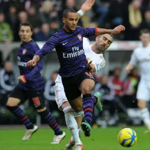 Theo Walcott vs Chico Flores: FA Cup Clash Between Swansea and Arsenal Theo Walcott vs Chico Flores: FA Cup Clash Between Swansea and Arsenal