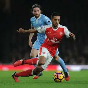Theo Walcott vs Joe Allen: Intense Battle at Arsenal's Emirates Stadium (Arsenal v Stoke City, 2016-17)