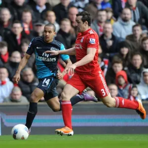Theo Walcott vs Jose Enrique: Intense Battle at Anfield (Liverpool v Arsenal, Premier League 2011-12)