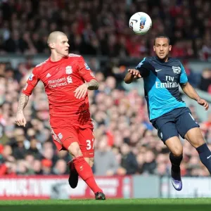 Theo Walcott vs Martin Skrtel: Intense Battle at Anfield (Liverpool v Arsenal, Premier League, 2011-12)