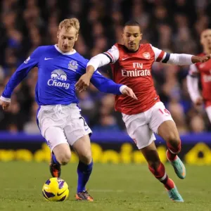 Theo Walcott vs. Tony Hibbert: Intense Battle at Goodison Park (Everton vs. Arsenal, 2012-13)