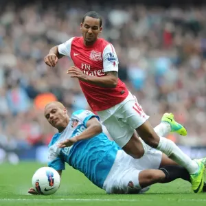 Theo Walcott vs Wes Brown Print, Arsenal FC