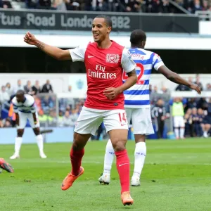 Theo Walcott's Euphoric Goal Celebration: Arsenal's Triumph at Queens Park Rangers, Premier League 2011-12