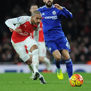 Theo Walcott's Sneaky Move: Outsmarting Cesc Fabregas in the Arsenal vs. Chelsea Clash, 2015-16