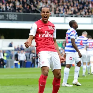 Theo Walcott's Thrilling Goal Celebration: Arsenal's Triumph at Queens Park Rangers, Premier League 2011-12