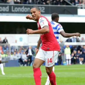 Theo Walcott's Thrilling Goal Celebration: Arsenal's Triumph at Queens Park Rangers, Premier League 2011-12