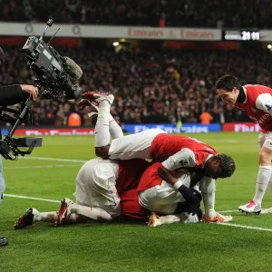 Theo Walcott's Triumphant Goal: Arsenal's Big Three Celebrate 3-1 Over Chelsea Theo Walcott's Triumphant Goal: Arsenal's Big Three Celebrate 3-1 Over Chelsea